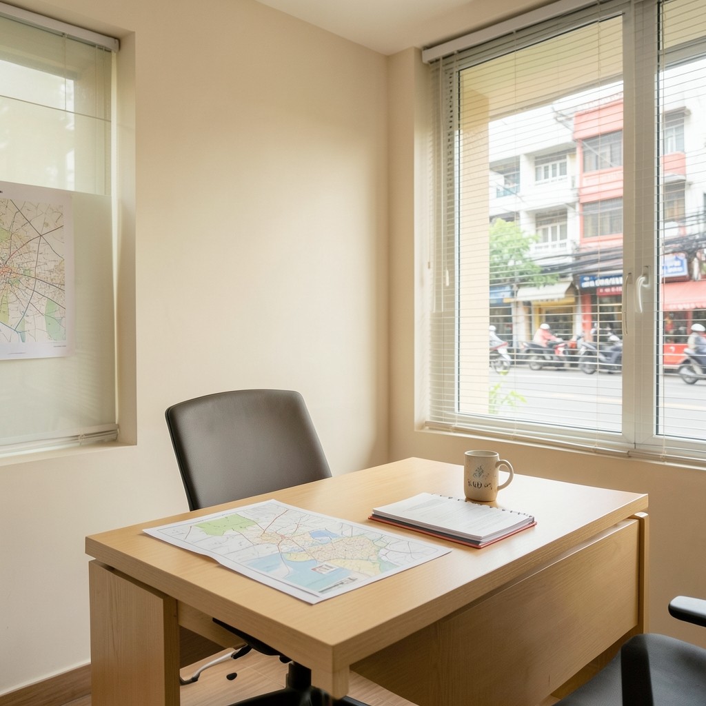 Sparklatticebase workspace near Songprapha Road with trade documents and maps